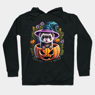 Halloween ferret pumpkin Hoodie